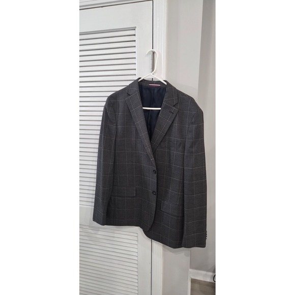 Tommy Hilfiger Other - Tommy Hilfiger Mens Grey Brown Check Modern Fit Sport Coat 42 Reg Blazer